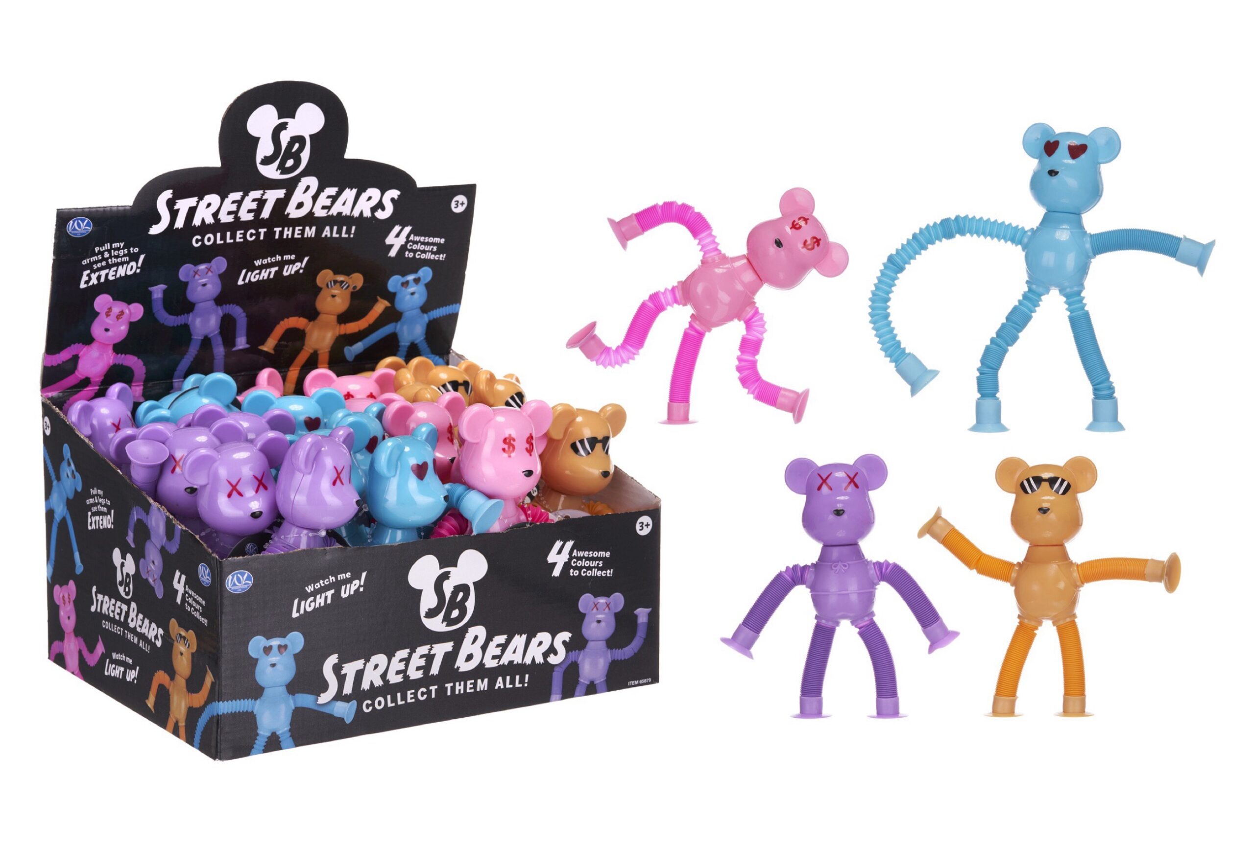 STREET BEARS Orsetti in plastica con arti estensibili 4ass…x216